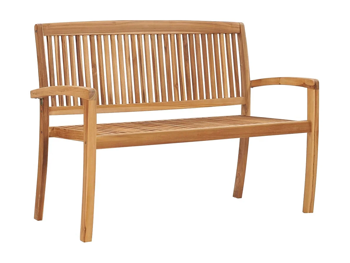 Banc de jardin meuble bois marron 128.5 x 57.5 x 90 cm 02_0011665