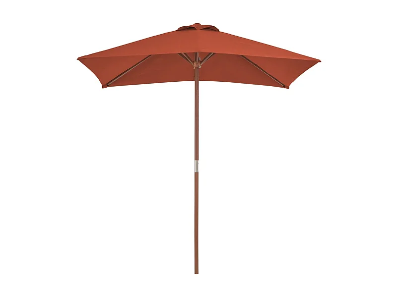 Sombrilla de exterior con mástil de madera 150 x 200 cm naranja 02_0008243