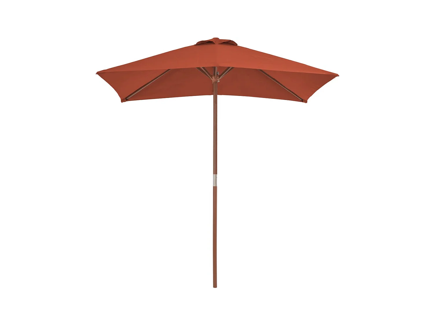 Sombrilla de exterior con mástil de madera 150 x 200 cm naranja 02_0008243