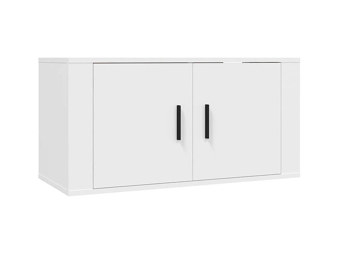 Meuble TV multimédia étagère blanc 80 x 34.5 x 40 cm 02_0027804