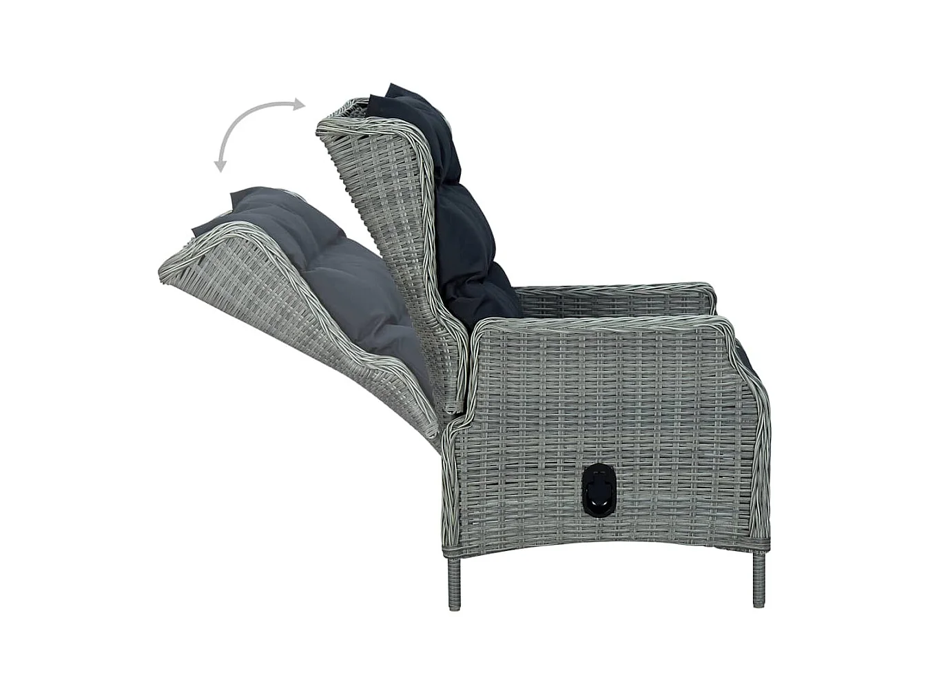 Conjunto de comedor de jardín de 7 piezas muebles de exterior gris claro 02_0013963