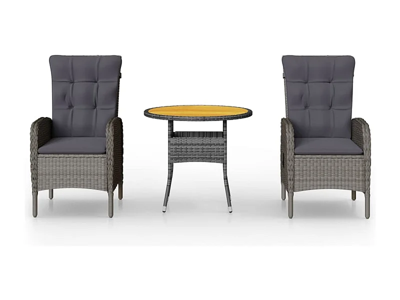 Mobilier de bistro de résine grise 58 x 63 x 111 cm 02_0014548