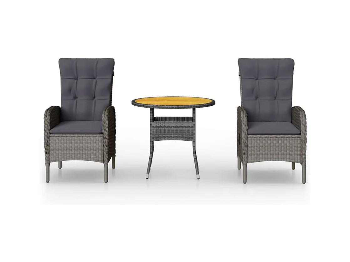 Mobilier de bistro de résine grise 58 x 63 x 111 cm 02_0014548