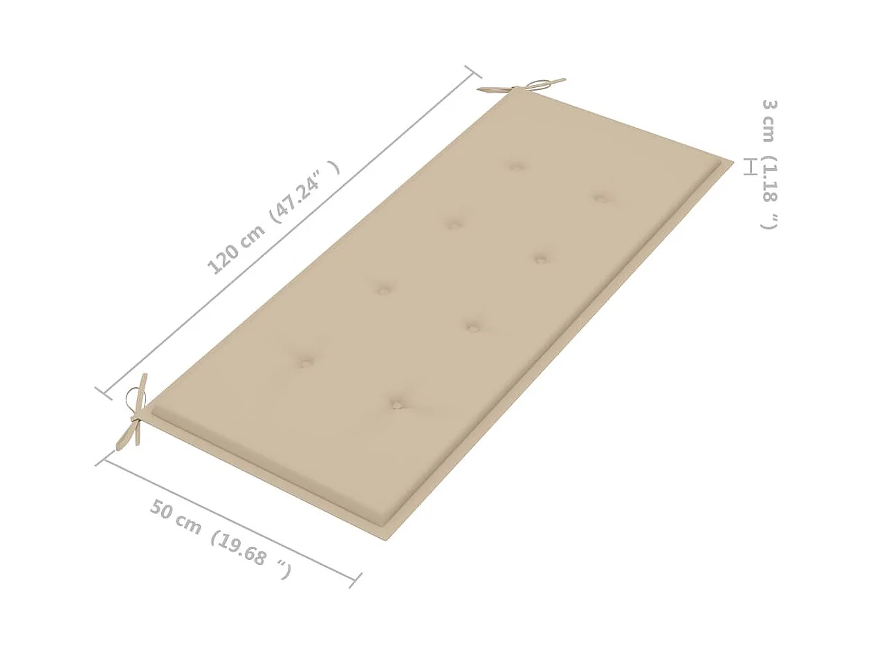 Banco de jardín apilable para terraza y patio 1285 x 575 ​​x 90 cm madera maciza de teca 02_0011655