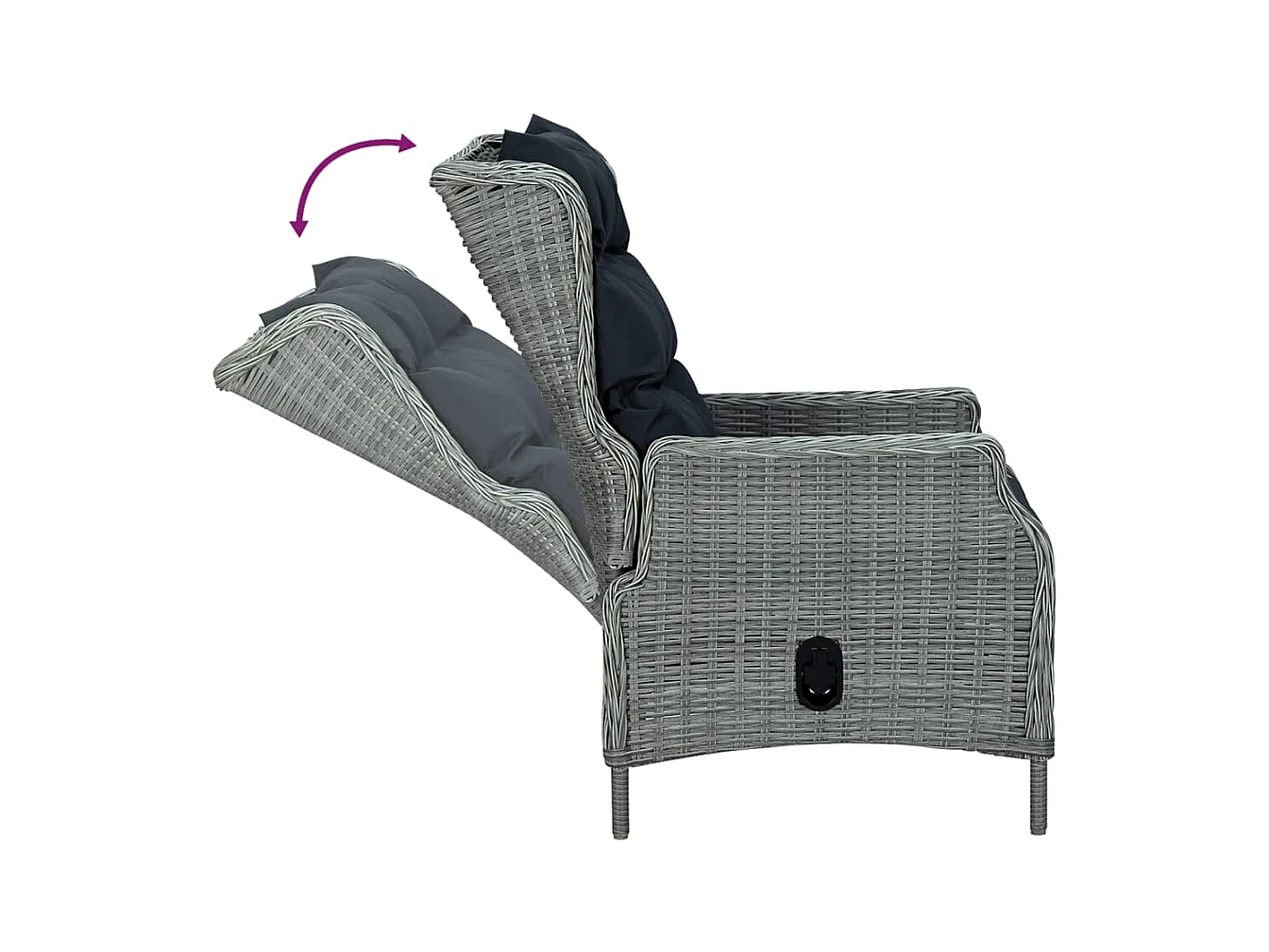 Conjunto de comedor de jardín de 7 piezas gris claro resina de mimbre 02_0014357