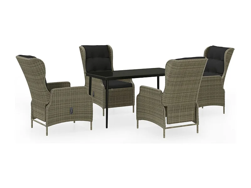 Conjunto de comedor de jardín de 5 piezas para exterior color marrón 02_0013822