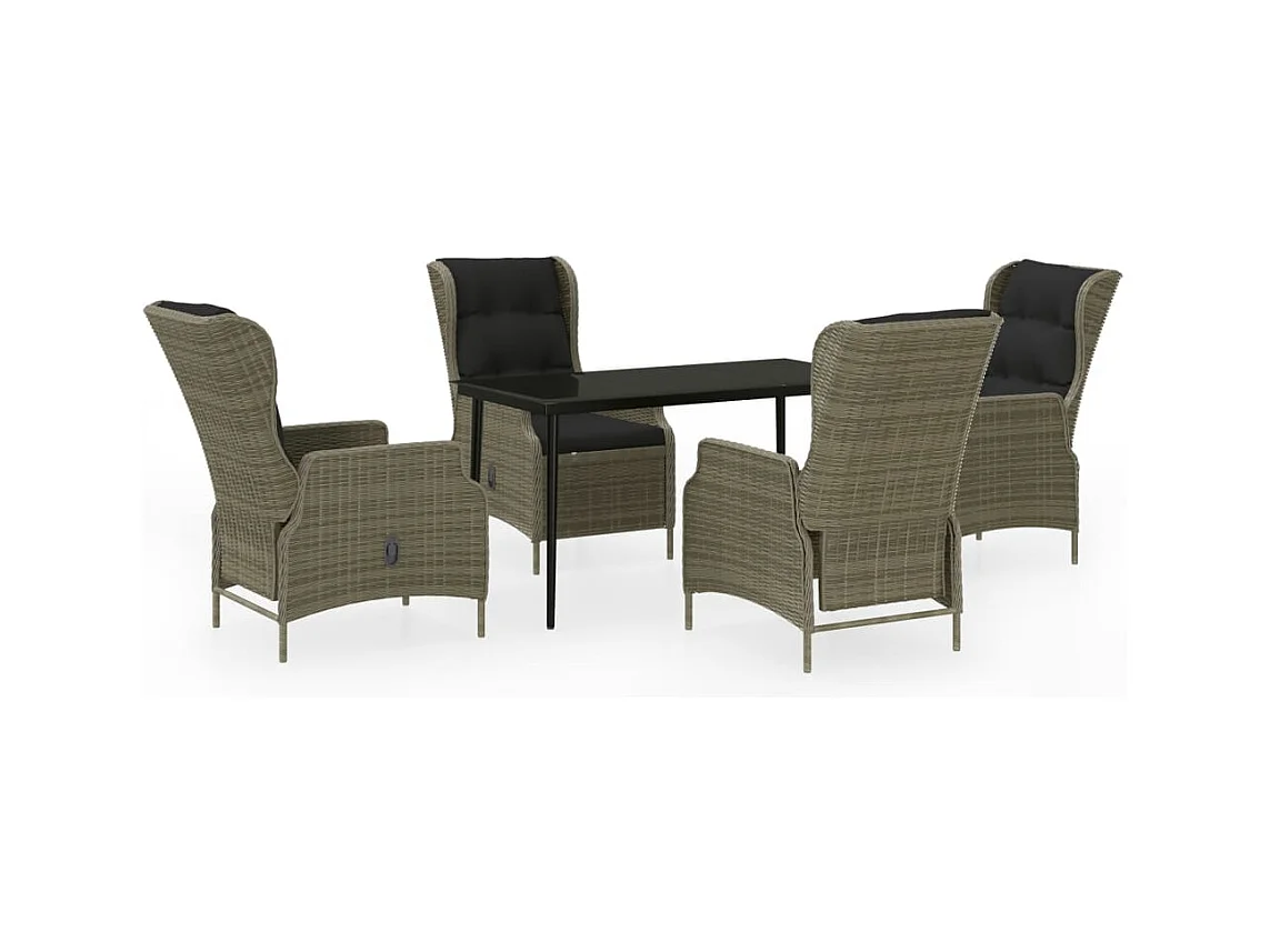 Conjunto de comedor de jardín de 5 piezas para exterior color marrón 02_0013822