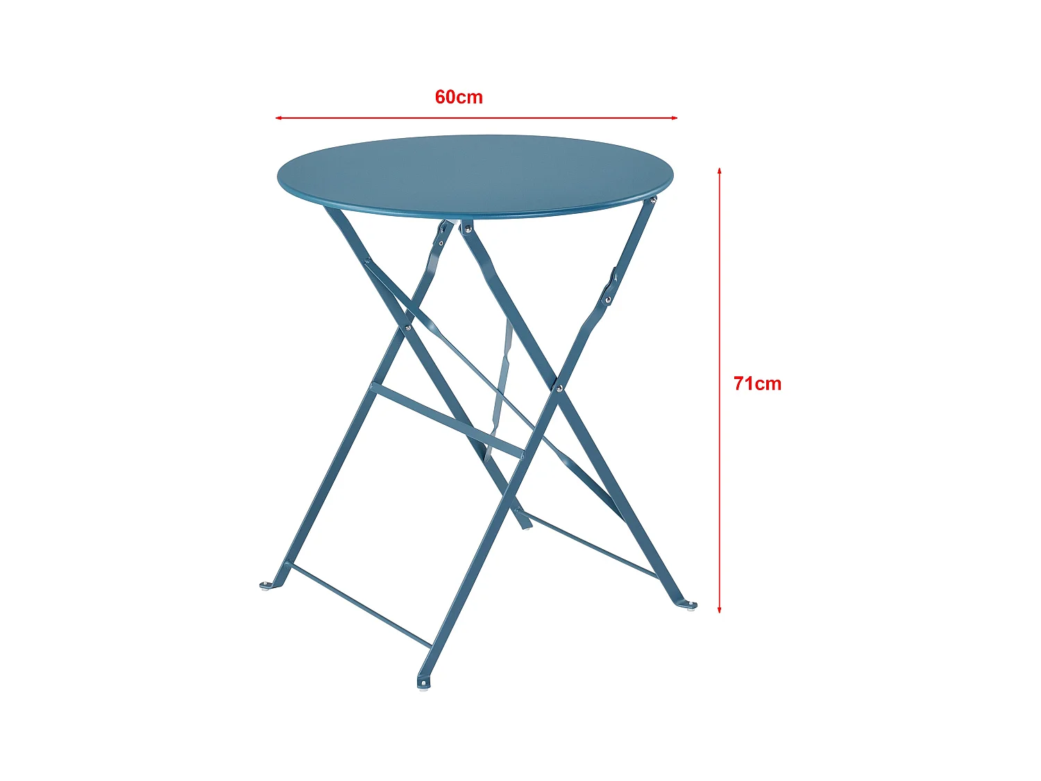 Caprile Garden Bistro Set Pieghevole in Acciaio Turchese 03_0006939