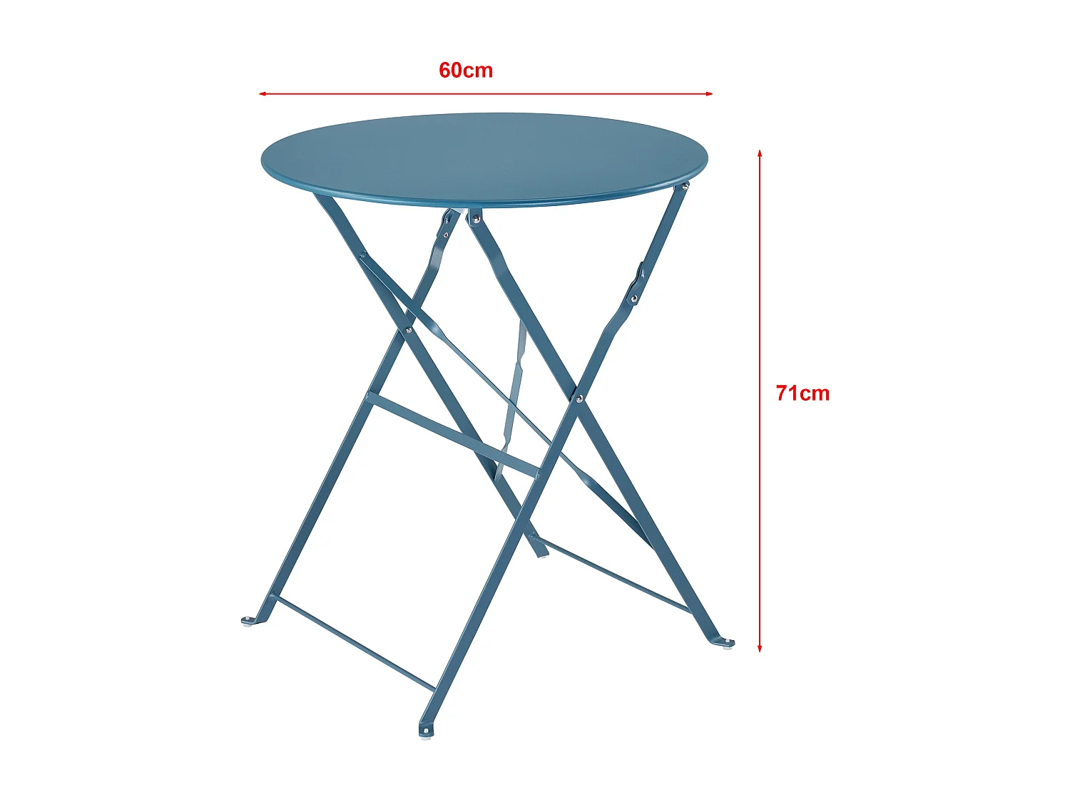 Caprile Garden Bistro Set Pieghevole in Acciaio Turchese 03_0006939