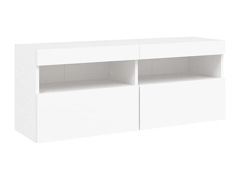 Mobile TV multimediale scaffale TV credenza TV sala da pranzo soggiorno camera da letto montaggio a parete con luci LED 100 x 30 x 40 cm bianco 02_0027835