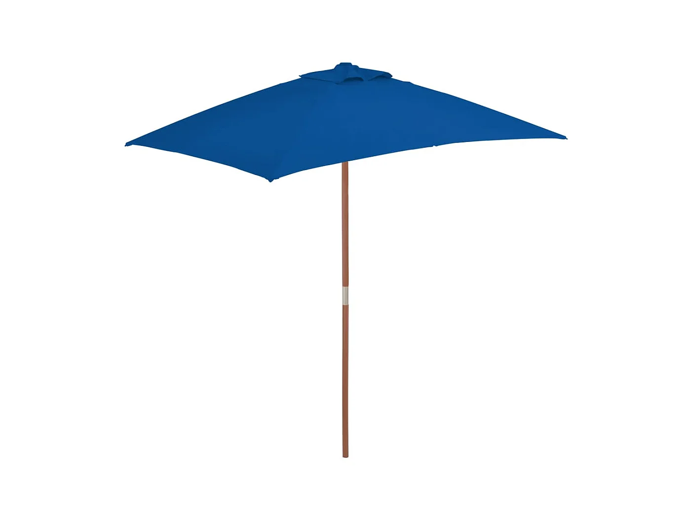 Ombrellone da esterno con palo in legno 150 x 200 cm blu 02_0008254