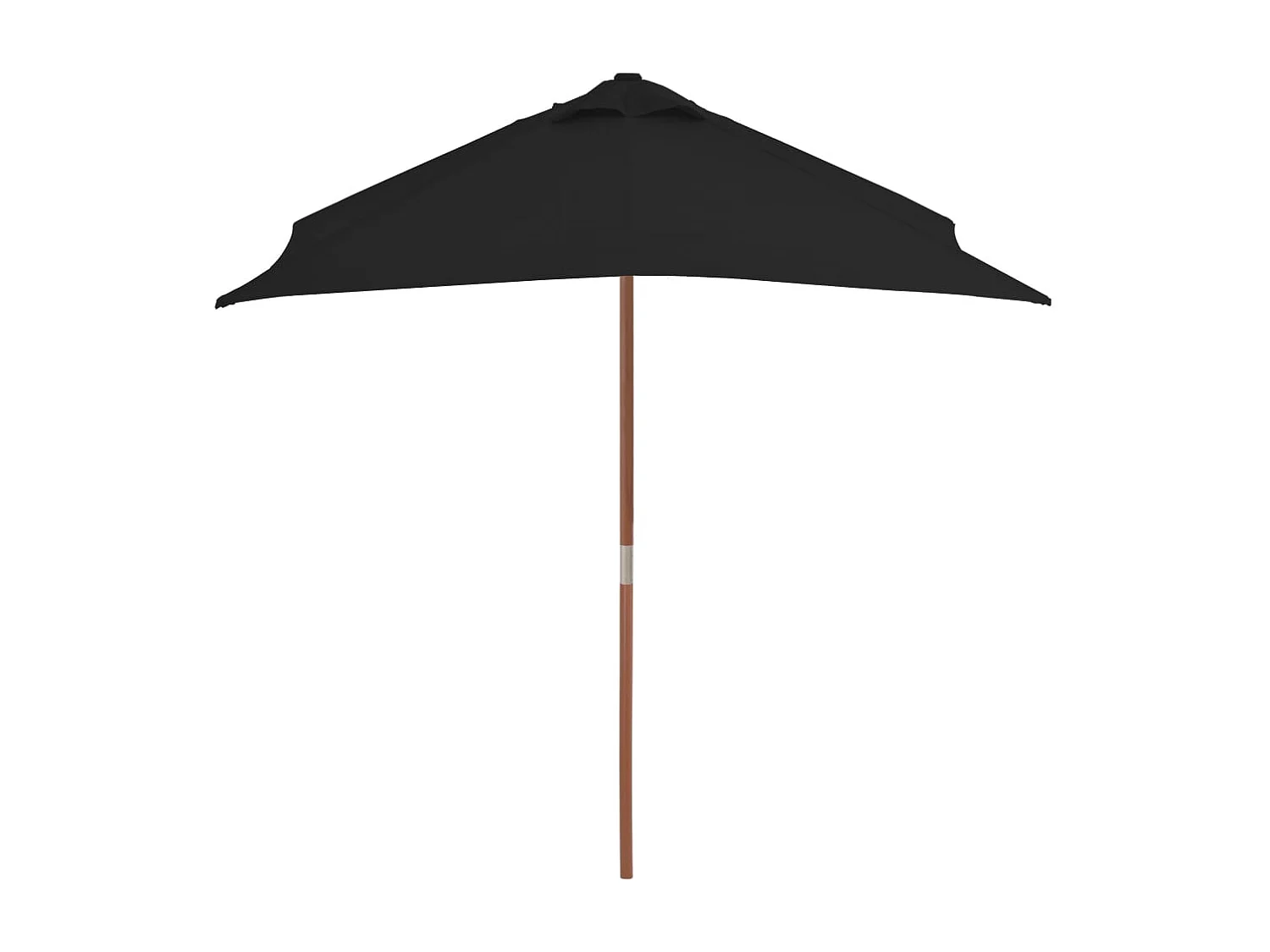 Sombrilla de exterior con mástil de madera 150 x 200 cm negra 02_0008257