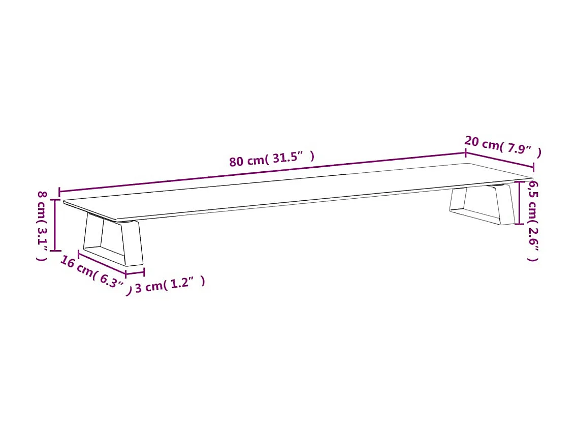 Support de moniteur table métal 80 x 20 x 8 cm 02_0044902