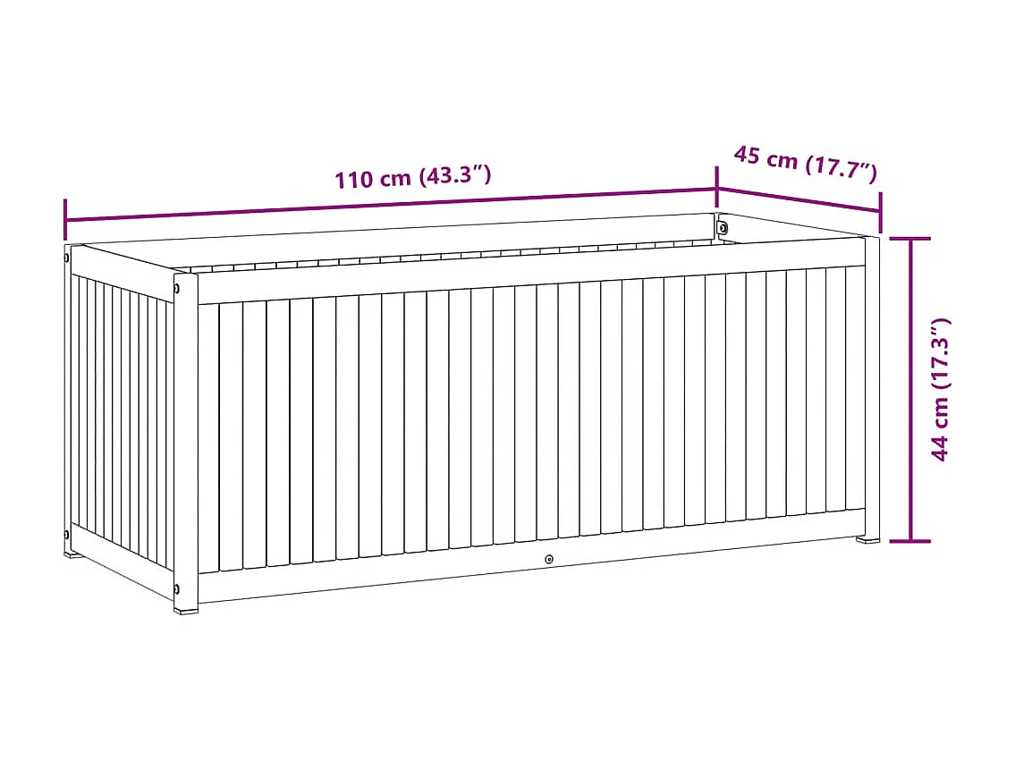 Jardinière bac lit surélevé marron 110 x 45 x 44 cm 02_0037359