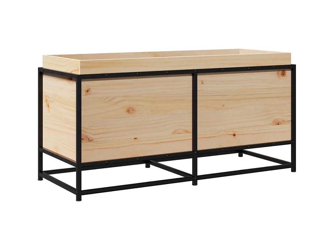 Fioriera rialzata per aiuola fioriera per terrazza giardino 100 x 40 x 50 cm legno massello di pino marrone 02_0037268