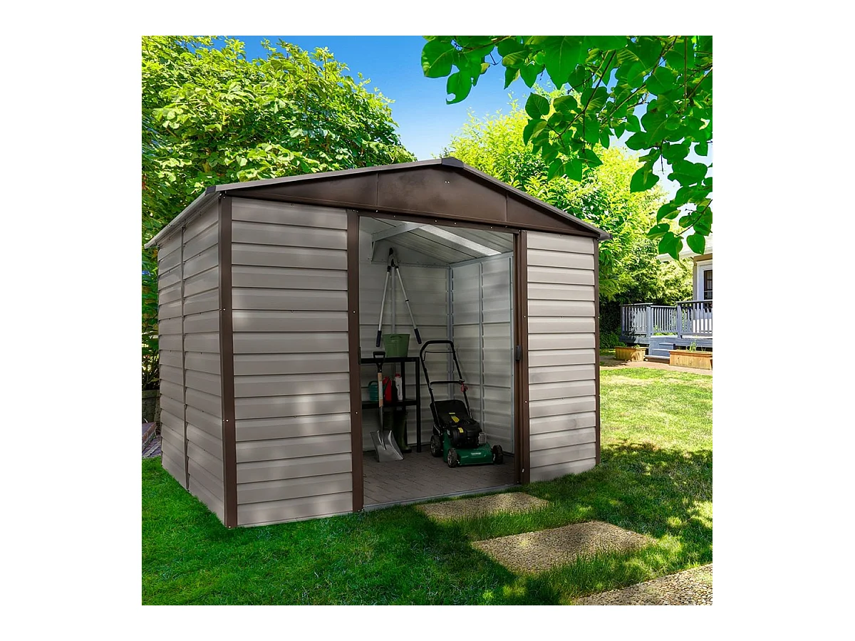Yardmaster Abri de jardin métal beige et marron 7,18m² - 108tbsl