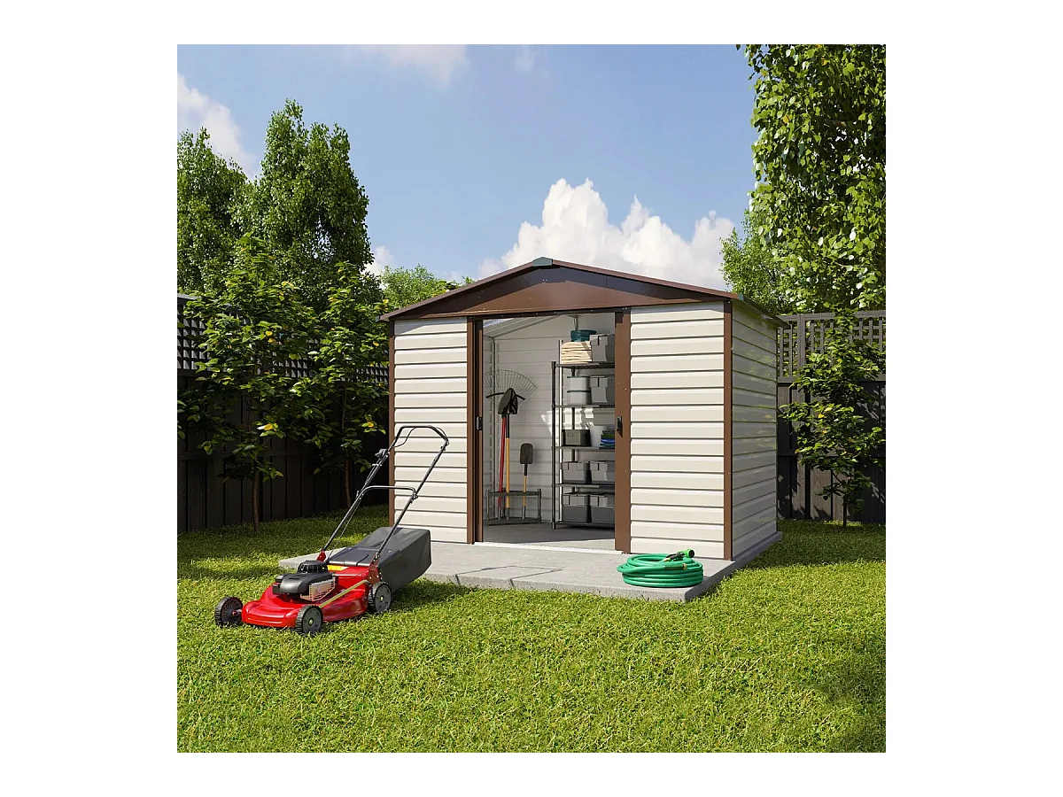 Yardmaster Abri de jardin métal beige et marron 5,97m² - 106tbsl
