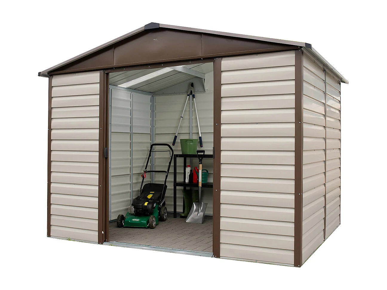 Yardmaster Abri de jardin métal beige et marron 5,97m² - 106tbsl