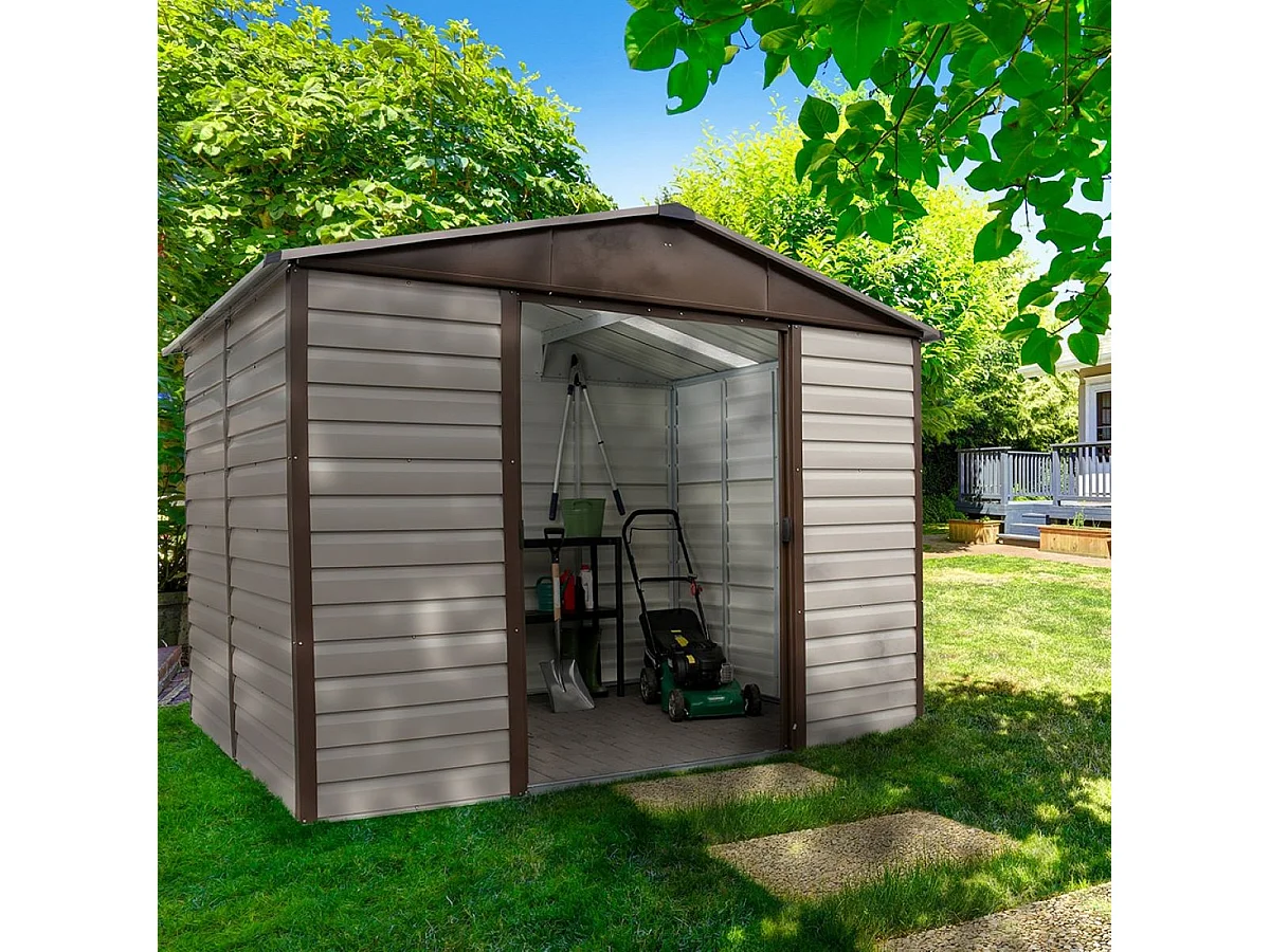 Yardmaster Abri de jardin métal beige et marron 5,97m² - 106tbsl