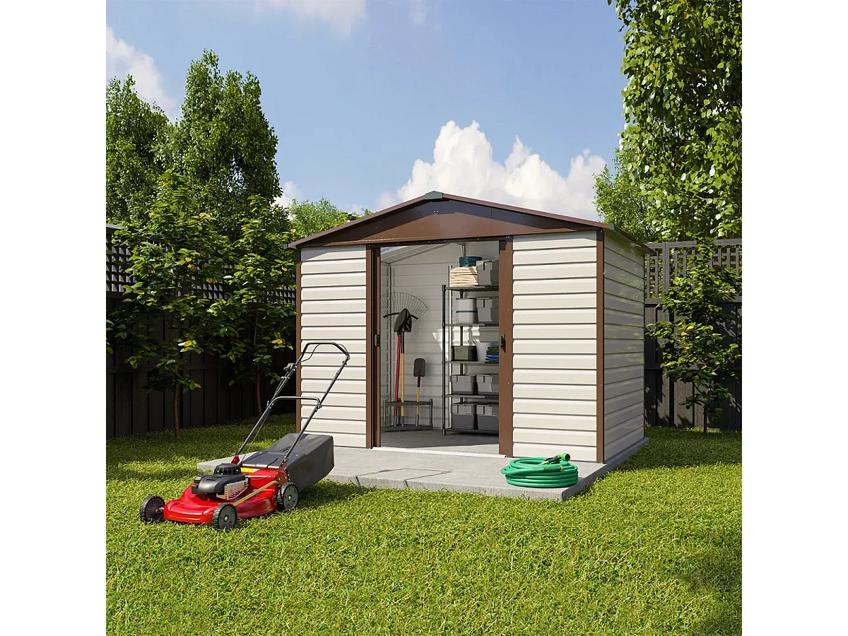 Yardmaster Abri de jardin métal beige et marron 5,97m² - 106tbsl