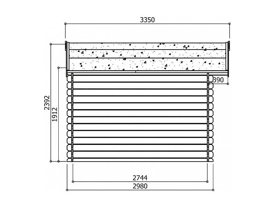 Tuinberging in hout Chimay 3580 x 2980