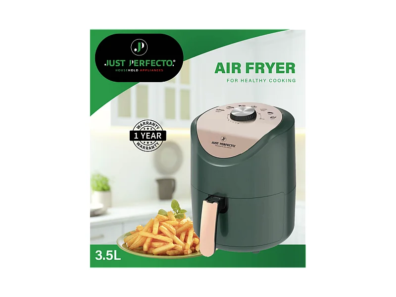 Just Perfecto JL-15: Friteuse à air chaud 1200W avec commande à cadran - 3.5L