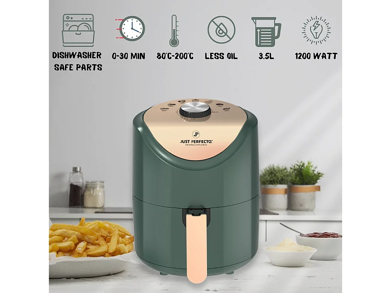 Just Perfecto JL-15: Friteuse à air chaud 1200W avec commande à cadran - 3.5L