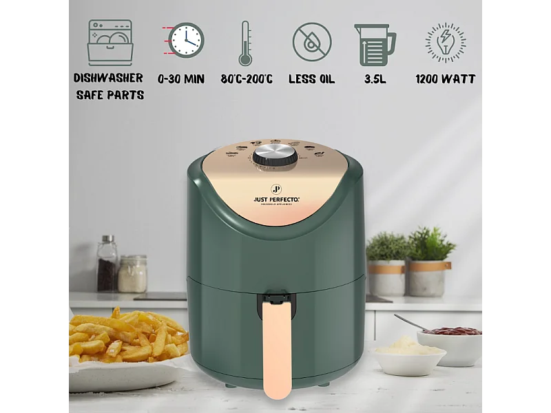 Just Perfecto JL-15: Friteuse à air chaud 1200W avec commande à cadran - 3.5L