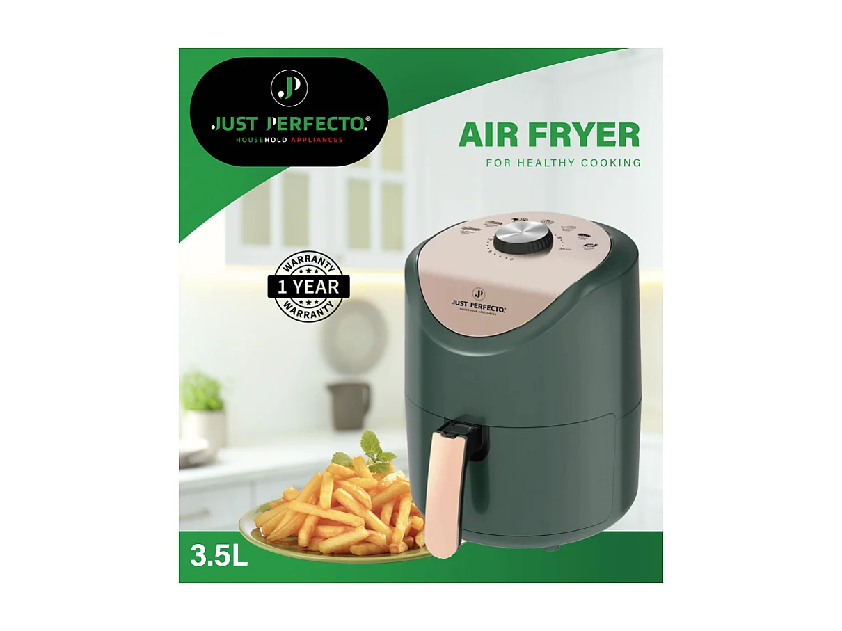Just Perfecto JL-15: Friteuse à air chaud 1200W avec commande à cadran - 3.5L
