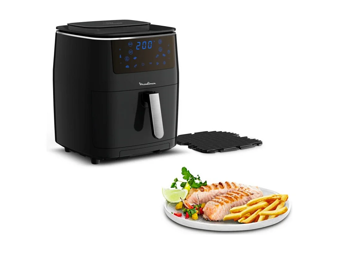 Moulinex AL2018 Friggitrice ad Aria 6,5L, Friggitrice ad Aria Calda, Colore Nero