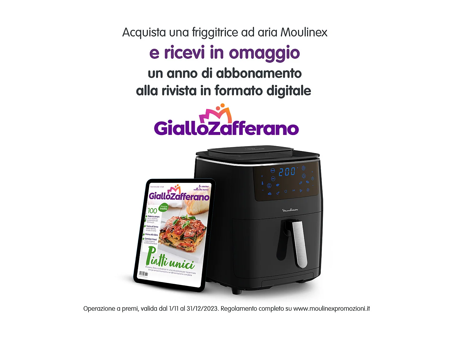 Moulinex AL2018 Friggitrice ad Aria 6,5L, Friggitrice ad Aria Calda, Colore Nero