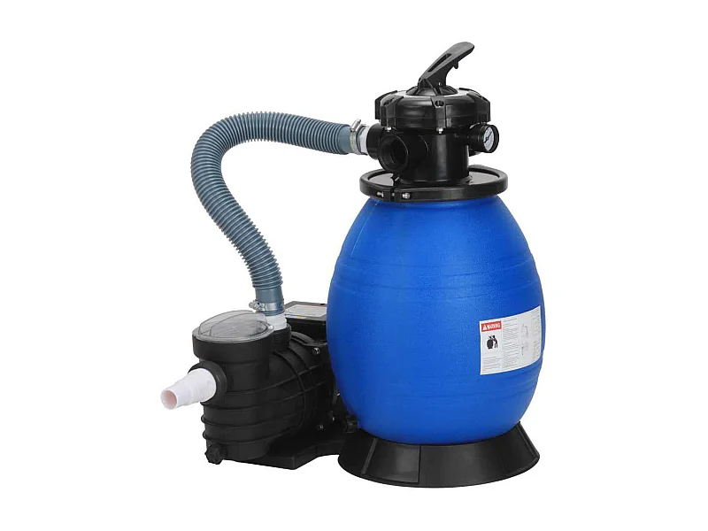 Geïntegreerde zandfilterpomp Zwart en blauw 61x47,5x53cm