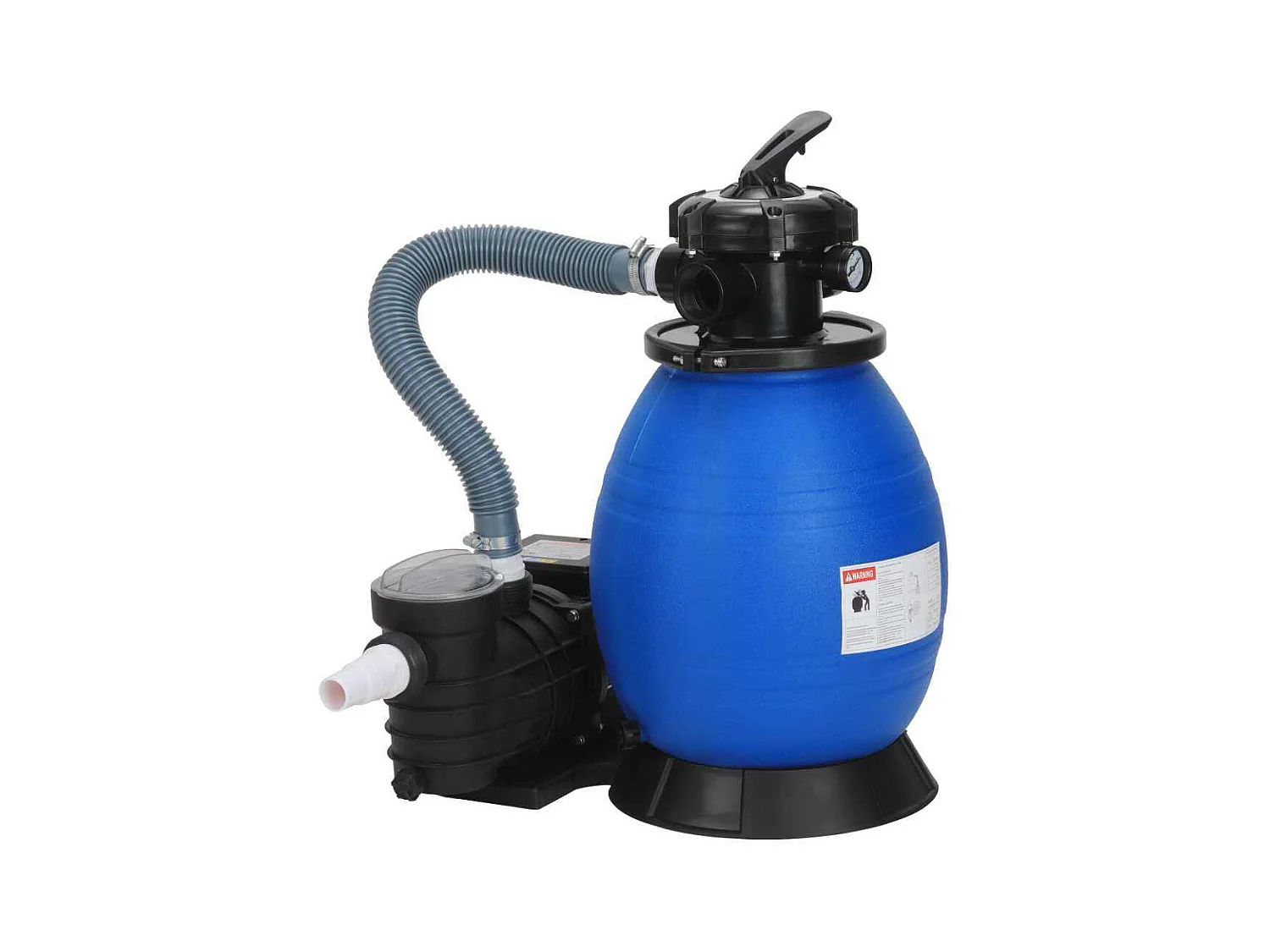 Pompe de filtration à sable intégrée Noir et bleu 61x47,5x53cm