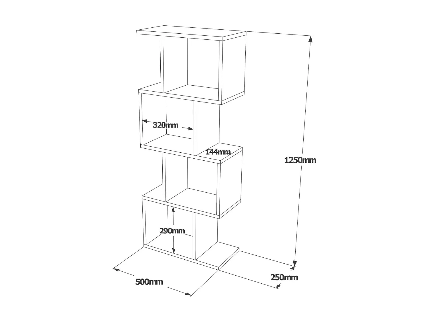 Libreria Pensile Rebecca Mobili Balay 125x50x25 Truciolato Bianco Moderno