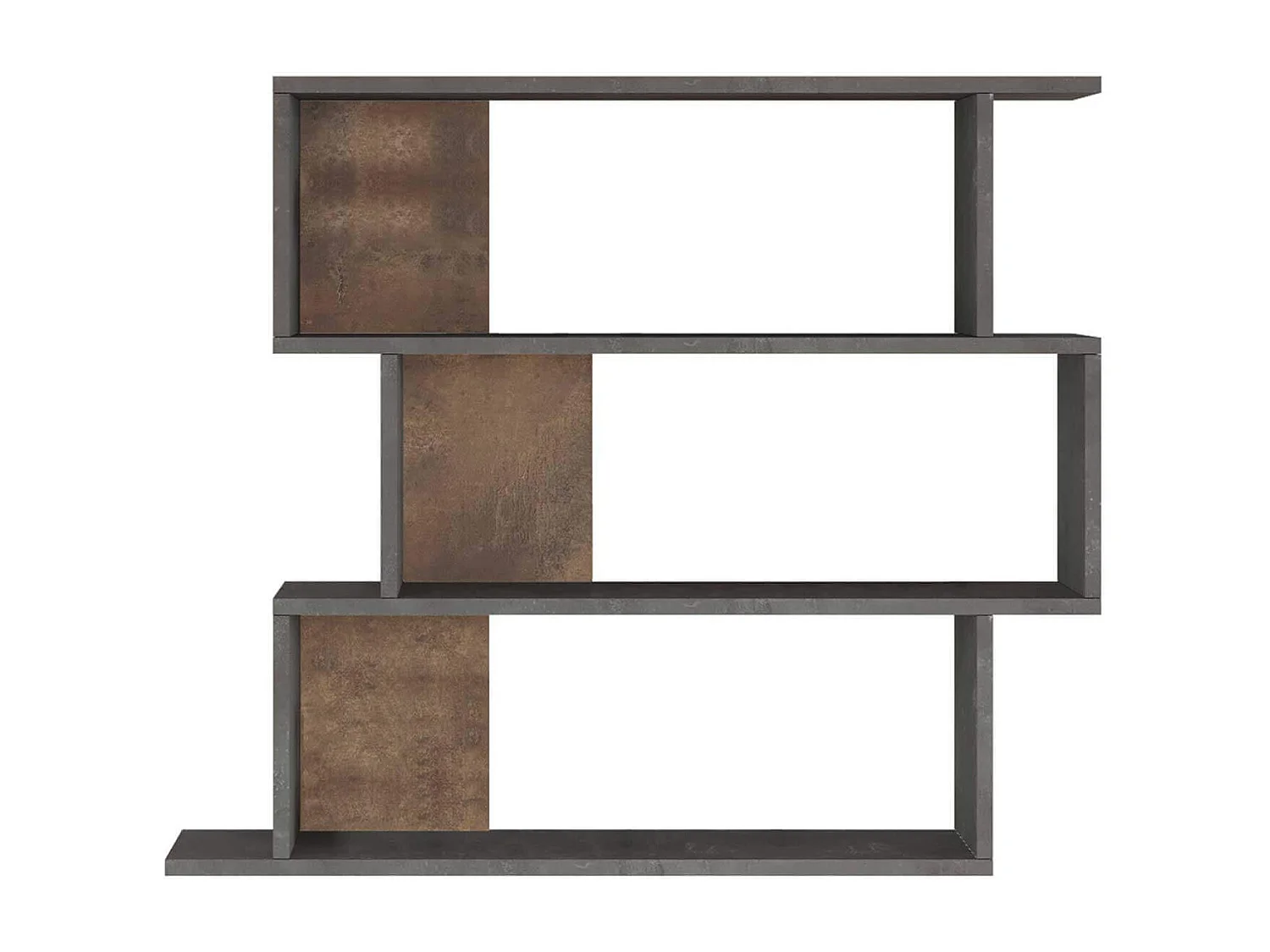 Estantería de Pared Rebecca Mobili Dalrae 88x104x27 Tablero de partículas Gris Cemento Moderno