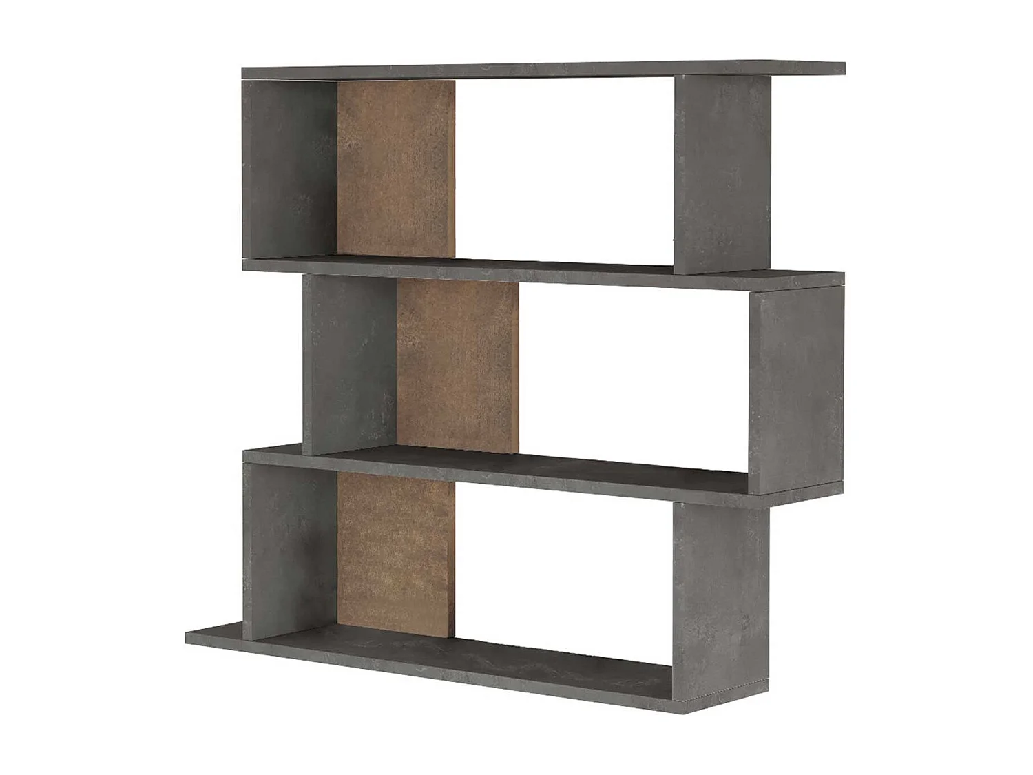 Estantería de Pared Rebecca Mobili Dalrae 88x104x27 Tablero de partículas Gris Cemento Moderno