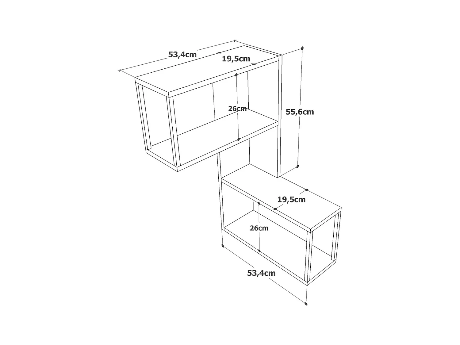 Scaffale da Parete Rebecca Mobili Jepang 85x53,5x19,5 Truciolato Ferro Marrone Grigio Scuro Moderno