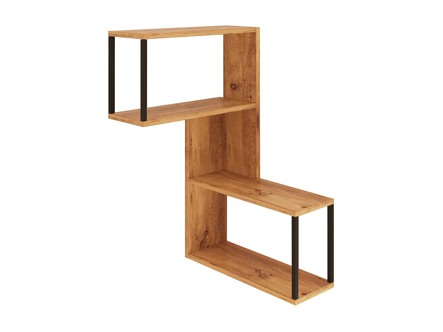 Étagère murale Rebecca Mobili Jepang 85x53,5x19,5 Panneau de particules Fer Marron Gris Foncé Moderne