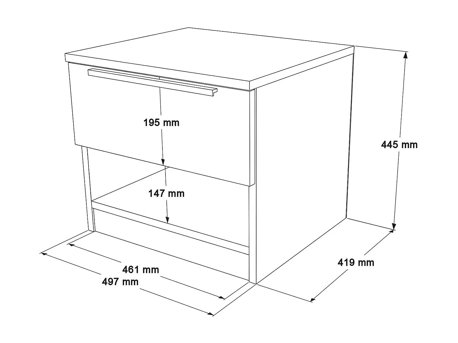 Criado-mudo 1 Gaveta Rebecca Mobili Helba 44,5x50x42 Aglomerado Ferro Marrom Cinza Escuro Moderno
