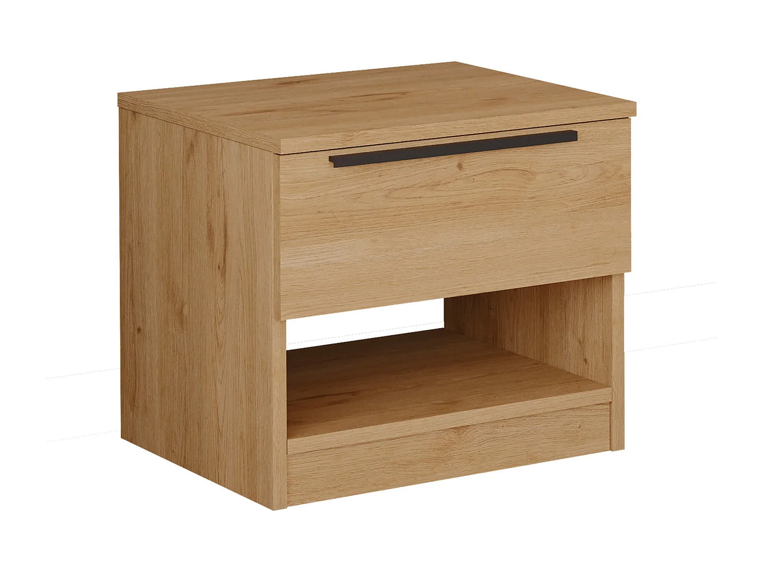 Table de nuit 1 tiroir Rebecca Mobili Helba 44,5x50x42 Panneau de particules Fer Marron Gris Foncé Moderne
