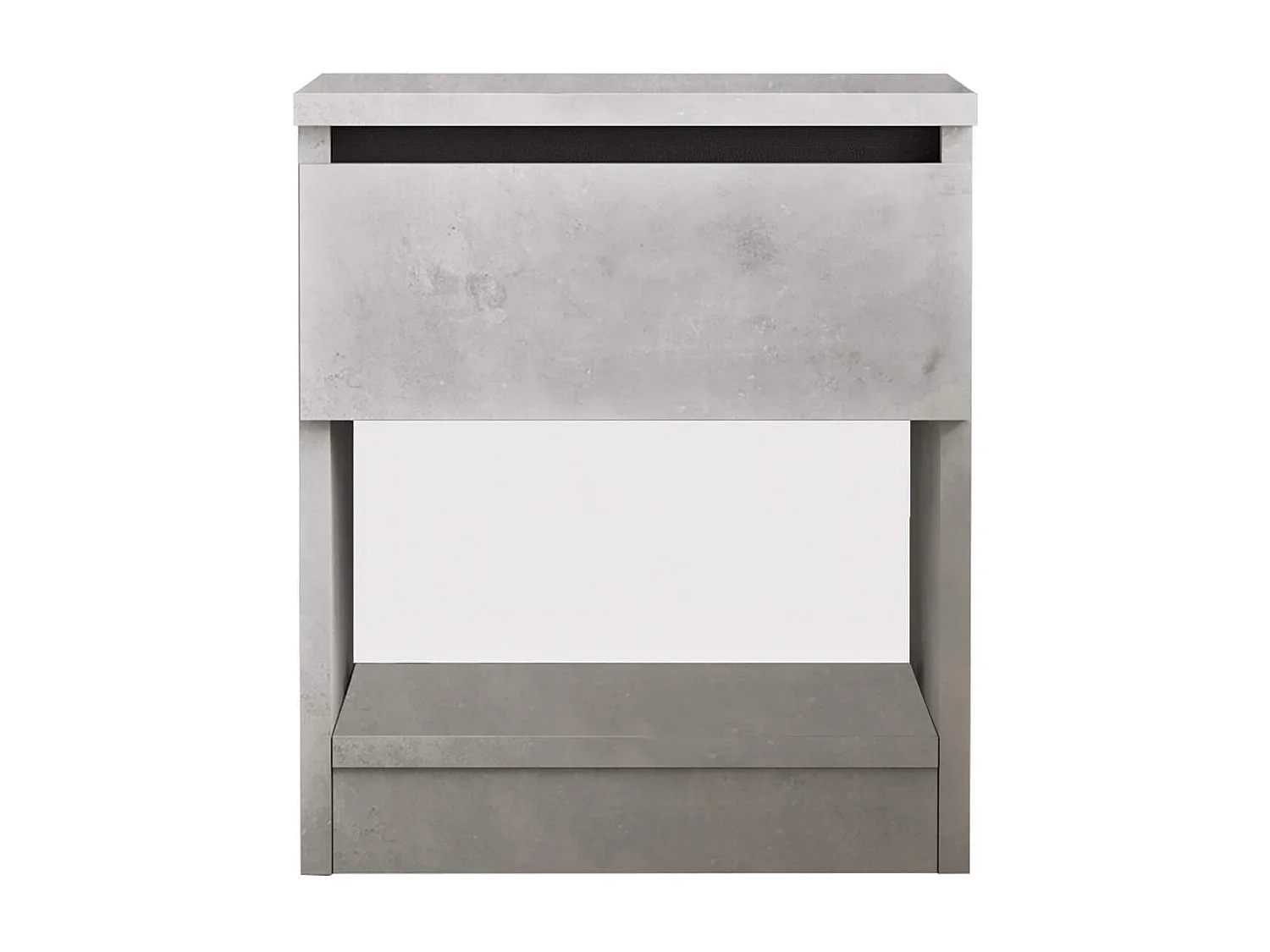 Table de nuit 1 tiroir Rebecca Mobili Kanuka 46,5x40x35,5 Panneau de particules Gris Pierre Moderne