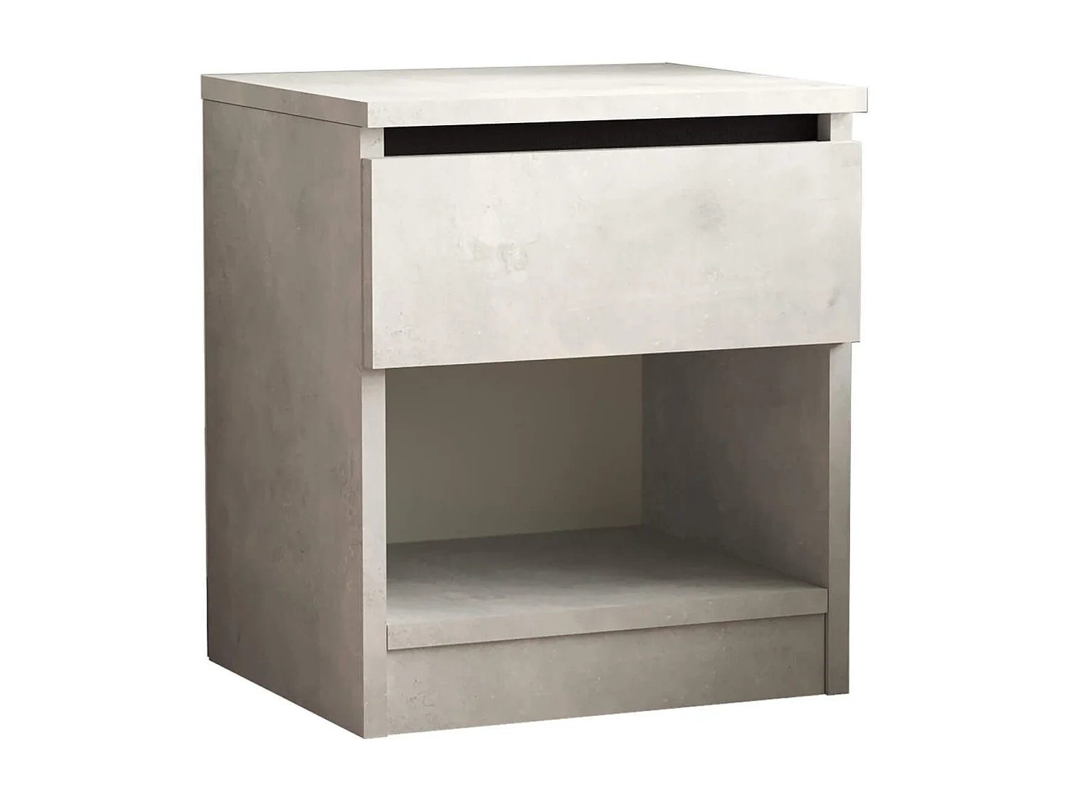 Table de nuit 1 tiroir Rebecca Mobili Kanuka 46,5x40x35,5 Panneau de particules Gris Pierre Moderne