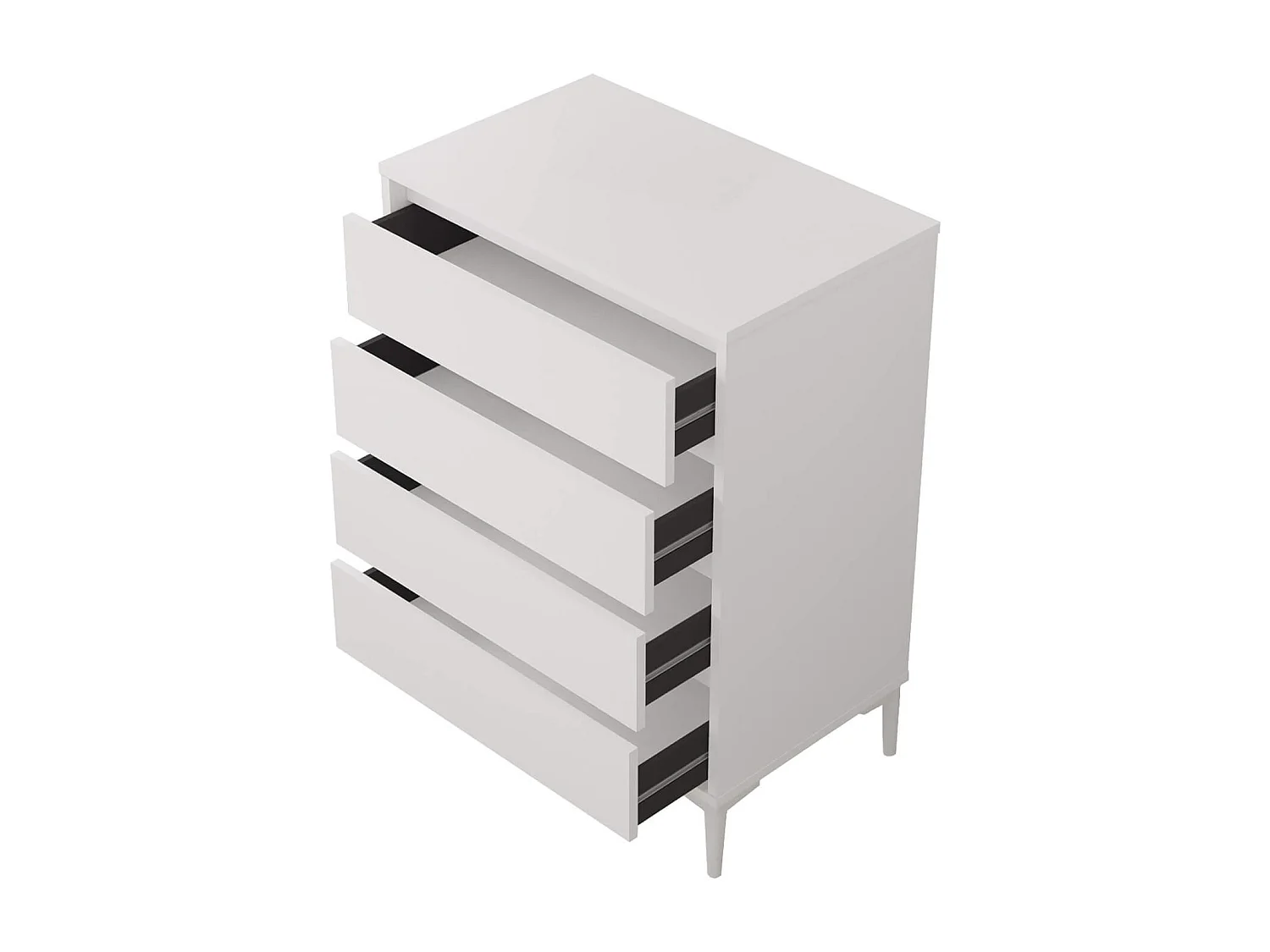 Cassettiera 4 Cassetti Rebecca Mobili Kemiri 98,5x72x45 Truciolato PVC Bianco Moderno