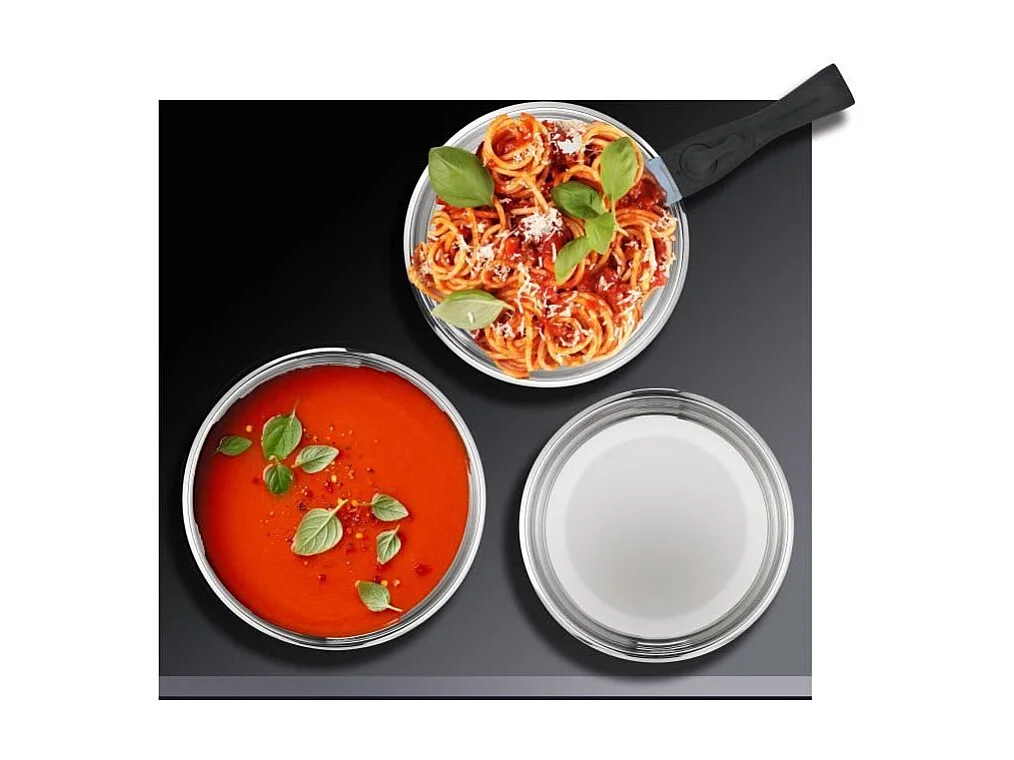 ARTHUR MARTIN AM5538 - Batterie de cuisine 8 pieces Inox : 3 poeles, 3 casseroles, 2 poignées - Tous feux dont induction