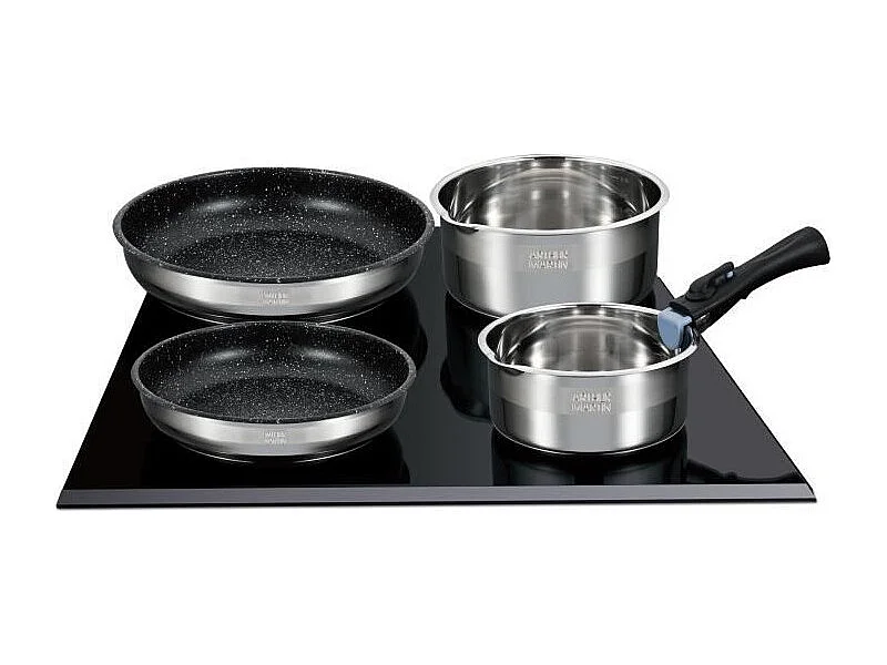 Batterie de cuisine induction - Arthur Martin - AM1275 - Acier inoxydable - 15 pieces - Poignée amovible - Tous feux dont induc