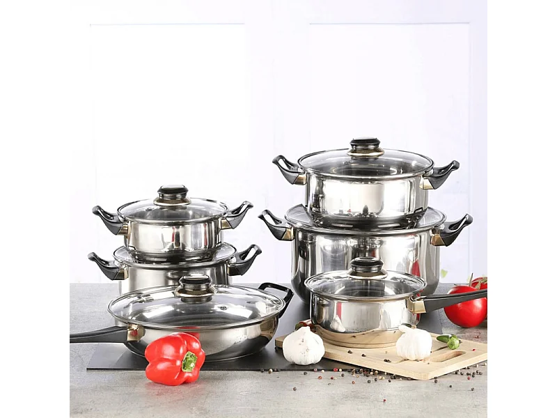 HI Ensemble d ustensiles de cuisine 12 pcs Acier inoxydable