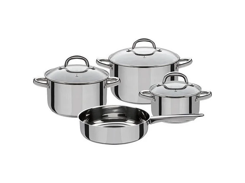 Set 4 pcs batterie de cuisine - GSW - MONTREAL - Induction - Acier inoxydable