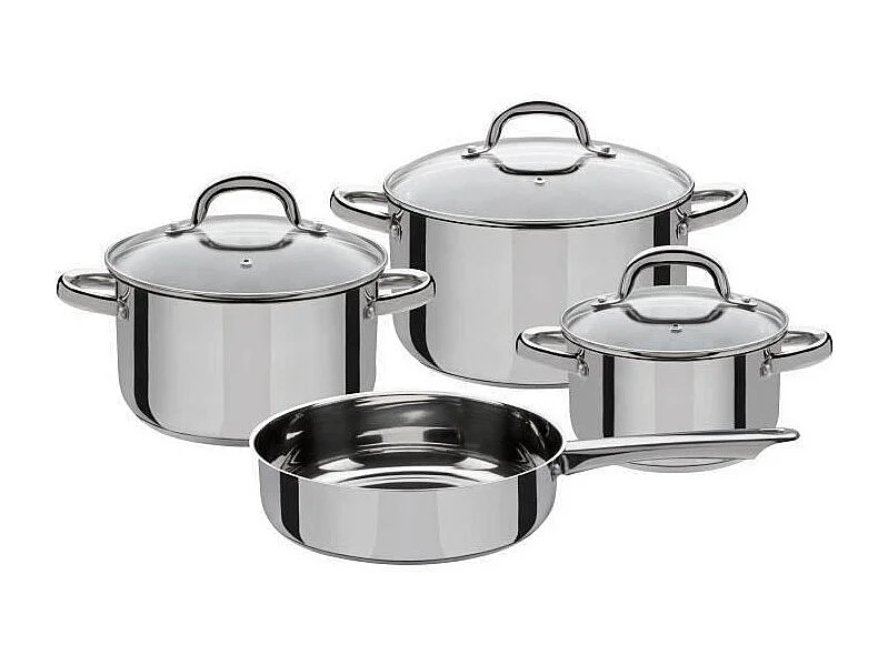 Set 4 pcs batterie de cuisine - GSW - MONTREAL - Induction - Acier inoxydable