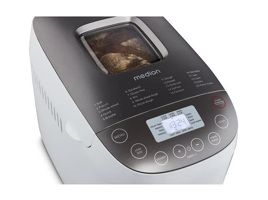 Machine a Pain - MEDION - 50076798 - 950 W - 19 programmes - Hublot - Blanc