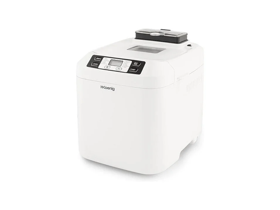 H.KoeNIG BAKE340 - Machine a pain avec graines - 12 programmes - 3 niveaux de cuisson - 550W - 2 tailles: 650 ou 800g - Ecran LC